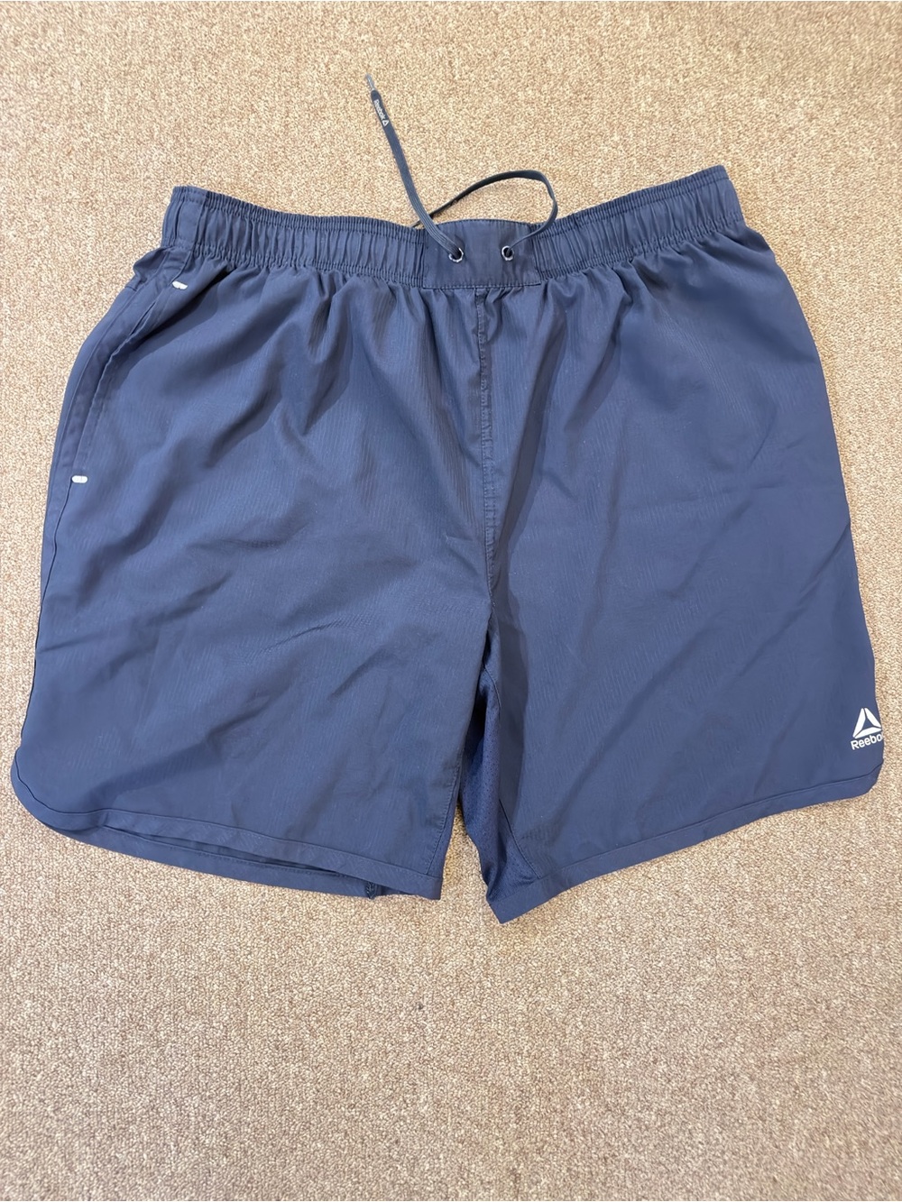 Reebok Navy Athletic Shorts with Branded Waistband